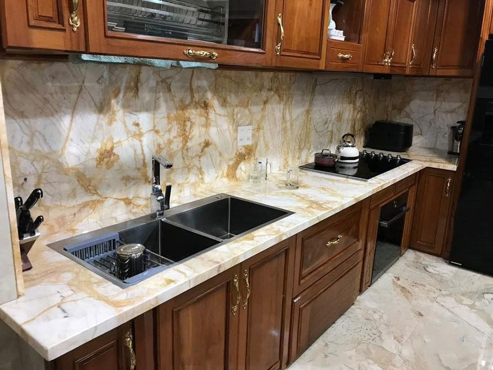 Đá Xuyên Sáng Vàng Vân Rễ Cây – Golden Onyx - Ảnh 2