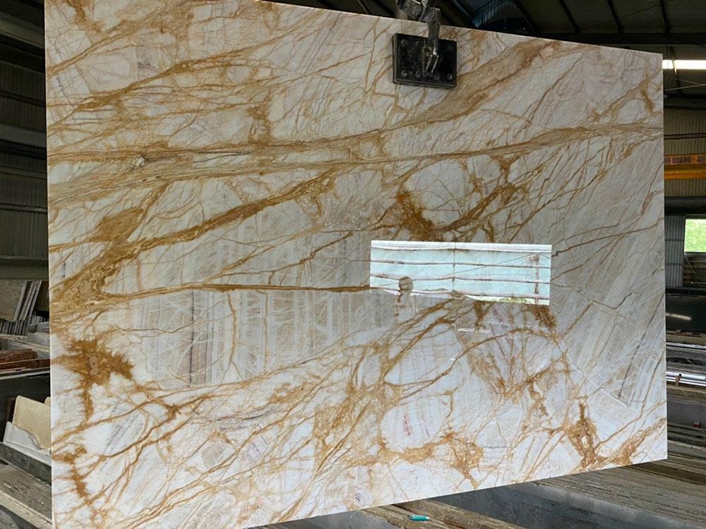 Đá Xuyên Sáng Vàng Vân Rễ Cây – Golden Onyx - Ảnh 5